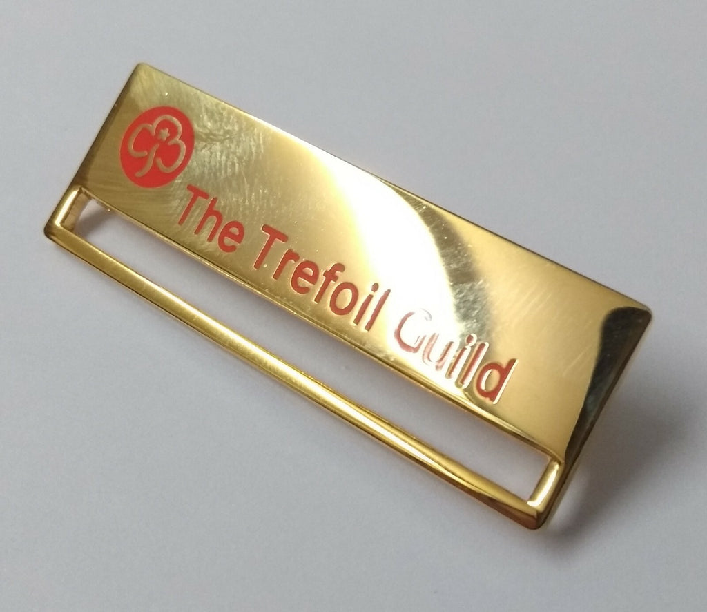 The Trefoil Guild Insignia Hi Sheen Metal Ribbon Pin Clasp Bar Girlguiding
