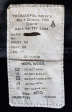 Trousers RM RMB No1 Dress Band 2" Stripes British Waist 80cm