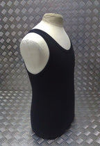 100% Cotton Military Black Sleeveless Vest Singlet Tank Top All Sizes - NEW