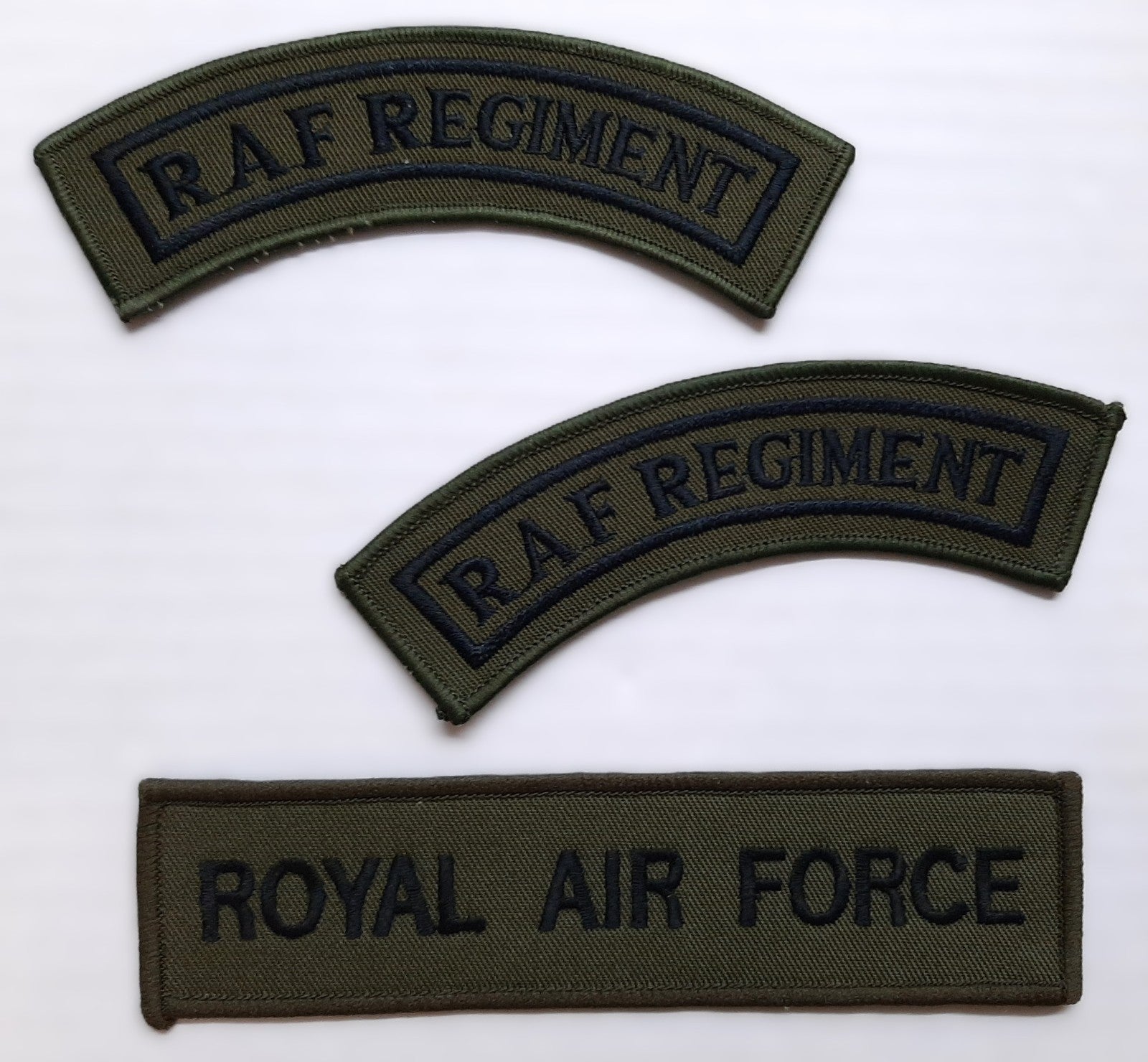 RAF Royal Air Force Badges 1 X Chest Tape / Bar 1 Pair Shoulder mudguards OD Green