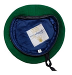 Mid Green Beret Goldings British Army Pattern Wool / Silky Lining & Leather Trim