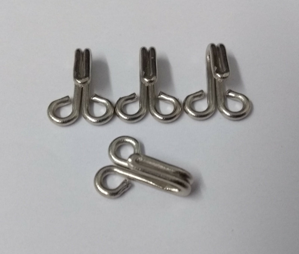 Genuine British Aiguillette Pipe Cord Nickel Plate Hooks X4 STD199