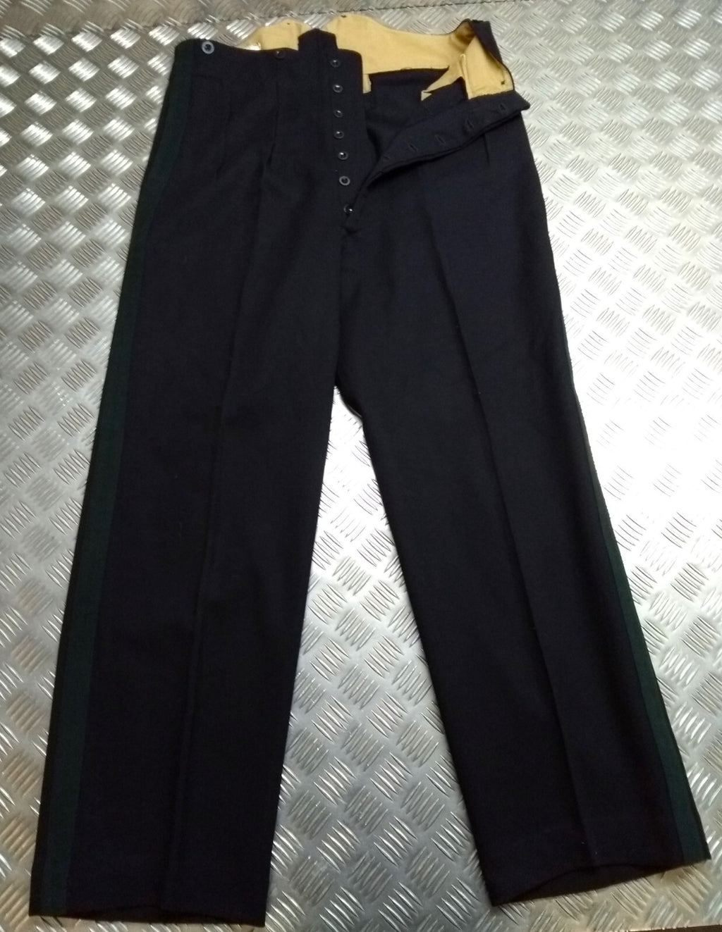 Vintage No1 Trousers British Army With Infantry / Rifles Green Stripes 1963 Pat