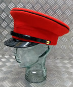 No1 Red Uniform Dress Hat With Plain Buttons & Chinstrap Made in England 55cm