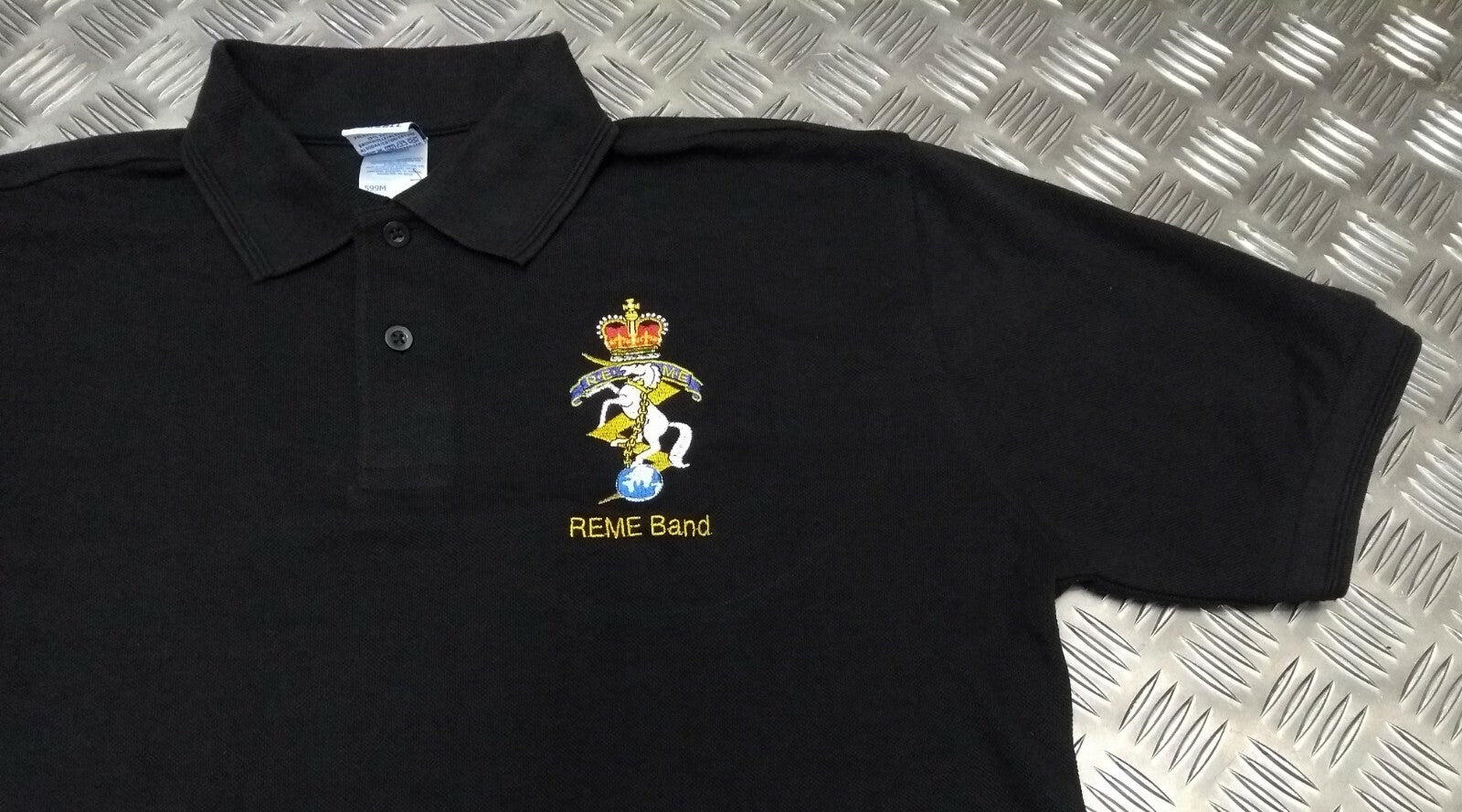 British Army REME Band Royal Electrical & Mechanical Engineers Black Polo Shirt