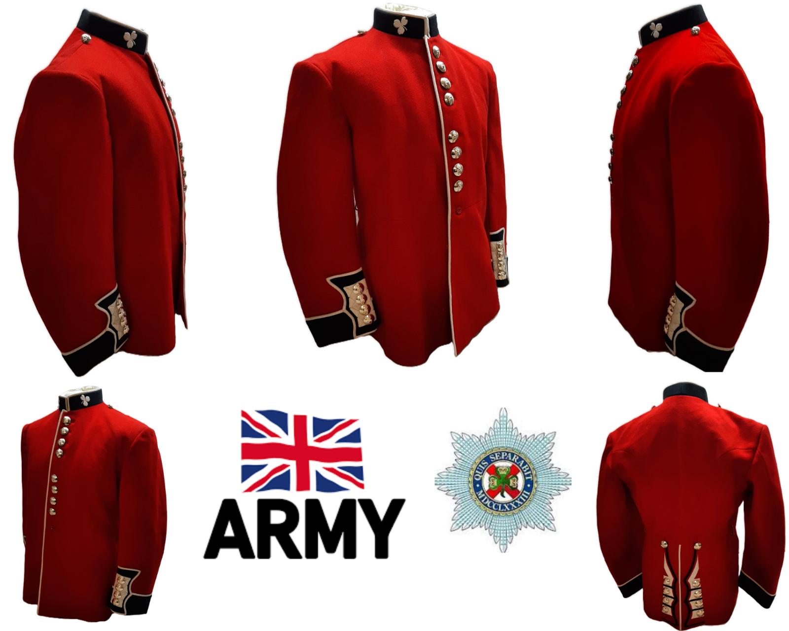 British Army Irish Tunic Royal FG Red Jacket Chest Size 44"