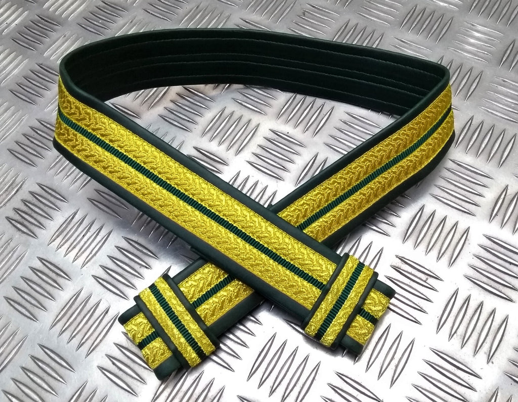Dubai Belt Green With Gold Detailing Ceremonial Style Made in England