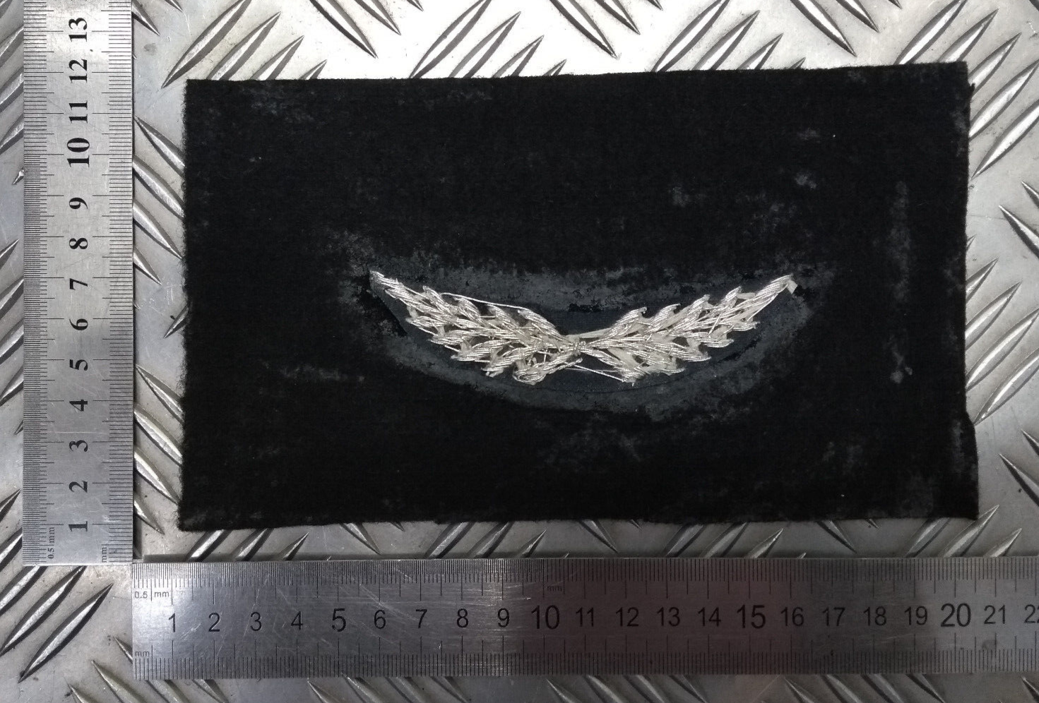Officers Palmleaf Braid Uncut Cap Peak Silver on Black Felt British Made