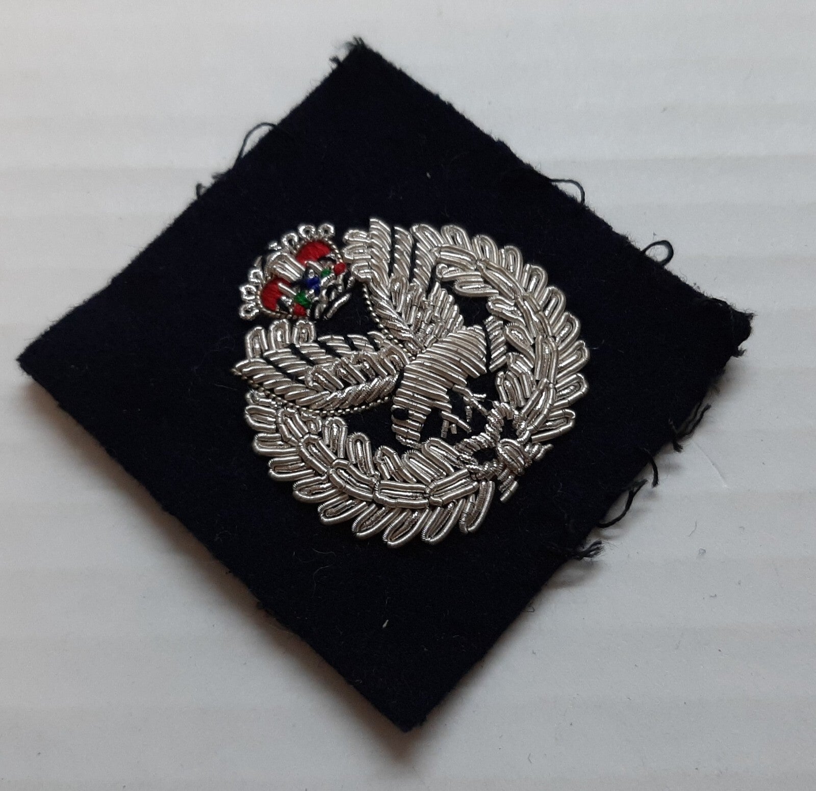 AAC Beret Badge Vintage British Army Air Corps Wire Insignia Patch Queens Crown