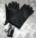 Military Style Black Leather Soft Thinsulate Lined 3 Dart Parade Gloves