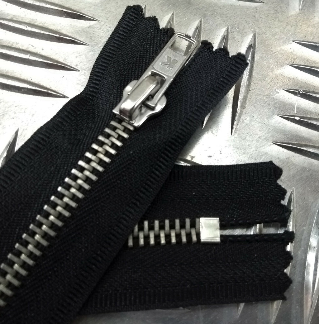Genuine British Issue Black 10cm Closed End Metal Zip Zipper