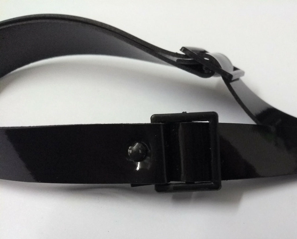 Genuine Issue Black Wide Vinyl SD Dress Hi Sheen Hat Chin Strap-