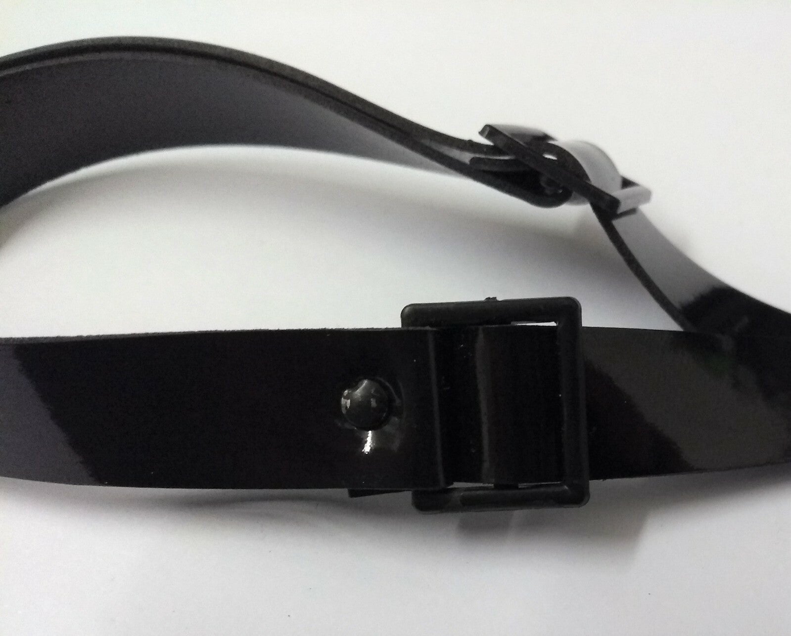 Genuine Issue Black Wide Vinyl SD Dress Hi Sheen Hat Chin Strap-