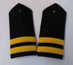 Naval Officers 2 Bar No1 Uniform Shoulder Boards Epaulette Black & Gold Detail