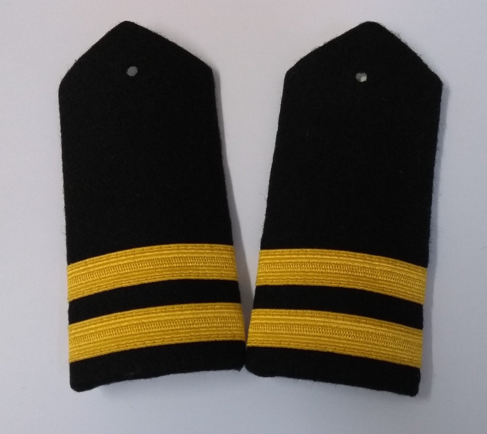 Naval Officers 2 Bar No1 Uniform Shoulder Boards Epaulette Black & Gold Detail