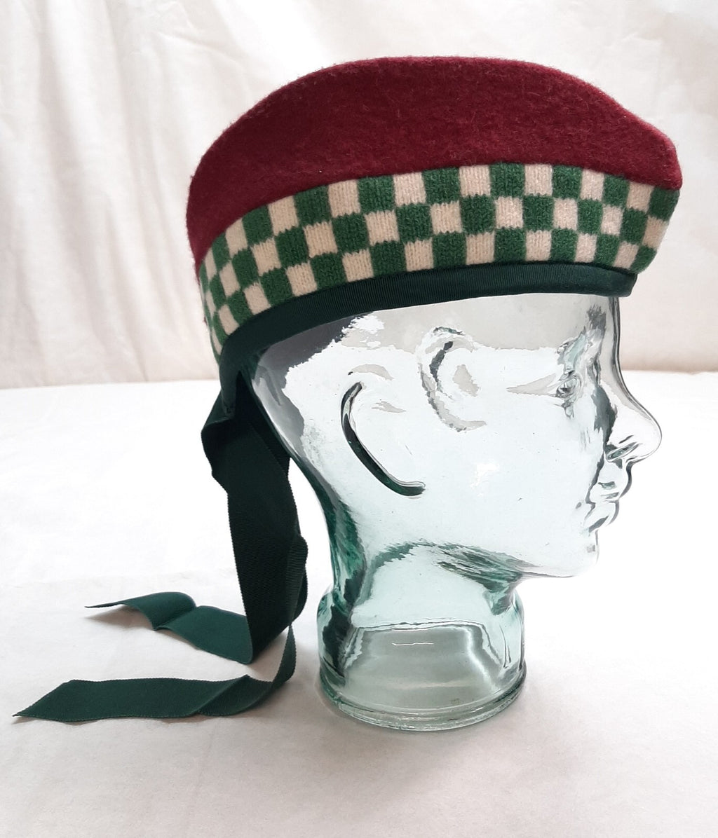 Glengarry Maroon British Army Pattern Scottish Dress Headwear No Insignia 57cm