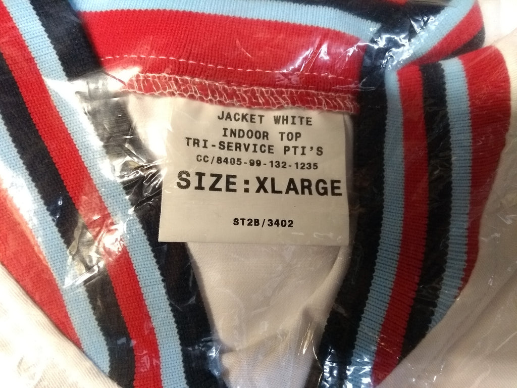 Retro MOD PTI Instructor Tracksuit Jacket White Genuine British Forces - NEW