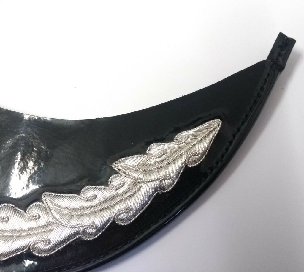 Genuine British Made Senior Officer Silver Decorative Braid Dress Cap Peak