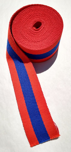 Red Blue Red 64mm Stable Belt Material Genuine British Made / Sold by 50cm