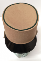 Beige Female Peaked Kepi Cap with Dark Green Rim 50cm