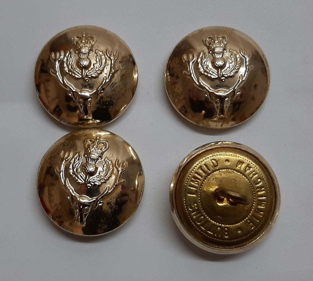 The Highlanders Buttons British Army Queen's Crown Insignia Large Size No1 No2