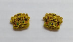 Army Crowns Gold With Crimson Padding Hand Embroidered H/E Insignia 3/8" 1 Pair
