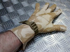 Genuine British Desert Camo Leather Combat Gloves- All Sizes