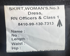Skirt No3 & CL1 Officers Wool Poly British Royal Navy WRNS Dress RN Waist 76cm L
