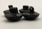 Royal Scots Leather Buttons Offc. Dark Brown Dome 24L x4