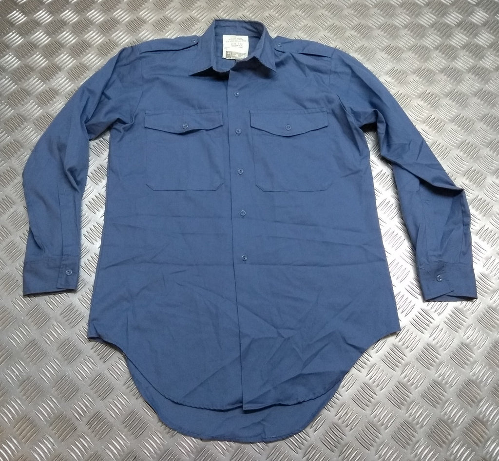 Working Shirt L/S Long Sleeve British RAF Royal Air Force or RN Blue Grey Colour