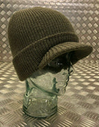 US Green / OD Peak Radar Hat / Peaked Watch Cap 100% Wool- NEW