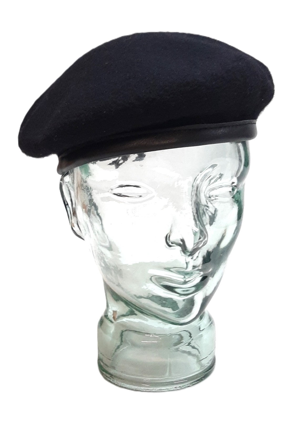 Black Beret Officers Dress Leather Trim No Insignia Ex-Display 58cm
