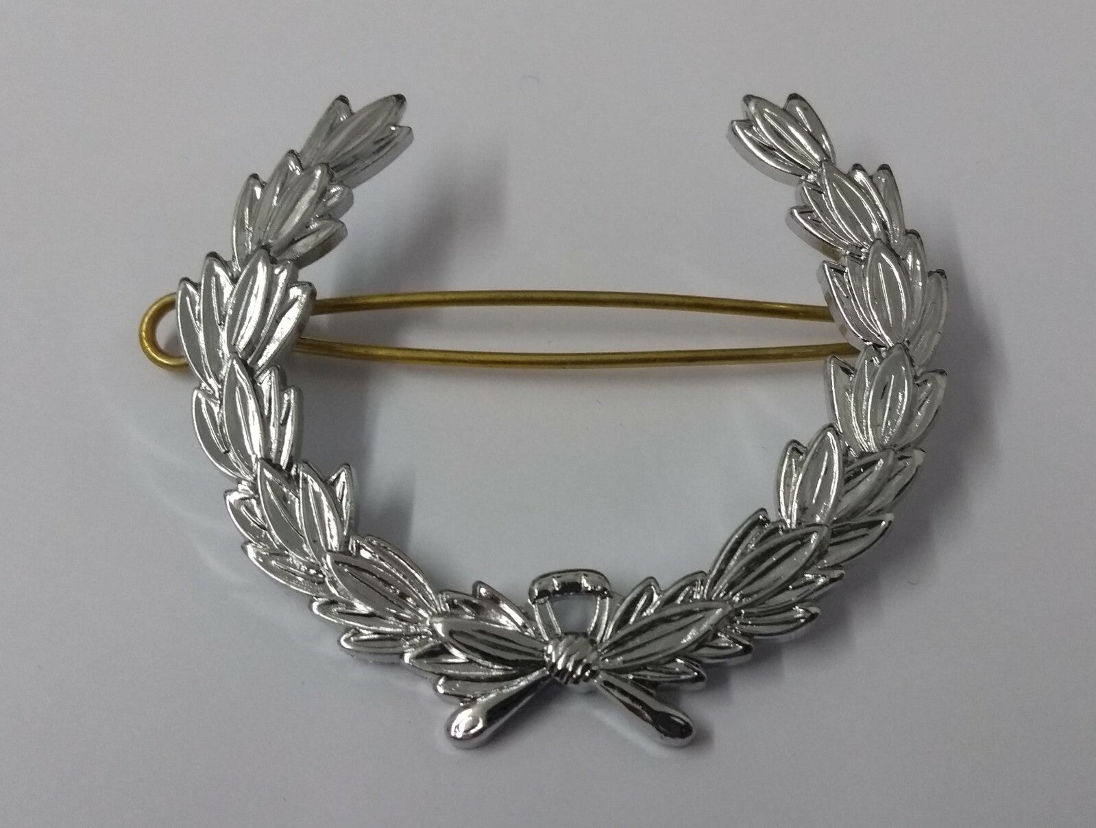 Silver Laurel Leaves Issue Chrome Prong Back Obsolete Pattern GIM184A