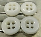 Naval White Plastic Buttons Vintage Genuine Issue 4 Hole X 4 14mm