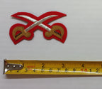 No1 Badge PTI Cross Swords British Army Embroidered Braided Insignia Patch Red