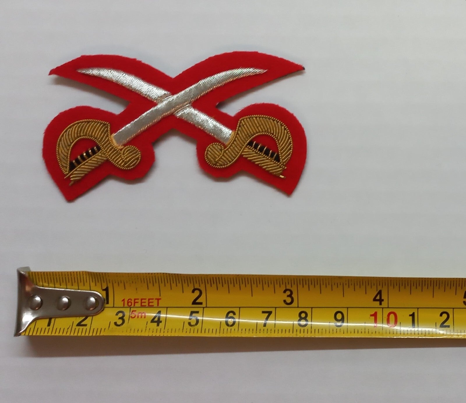 No1 Badge PTI Cross Swords British Army Embroidered Braided Insignia Patch Red