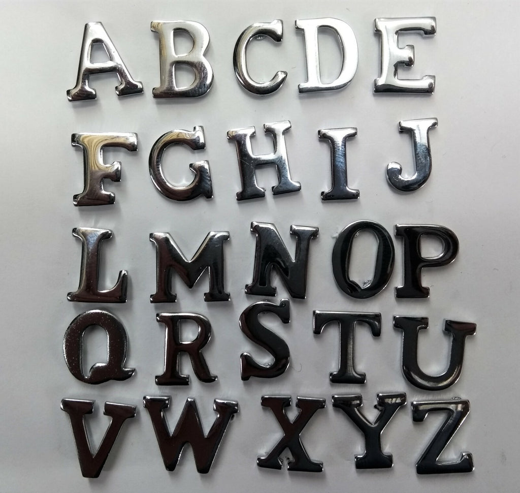 British Made Issue Snap Pin ½" Chrome Shoulder or Collar Letters A-Z