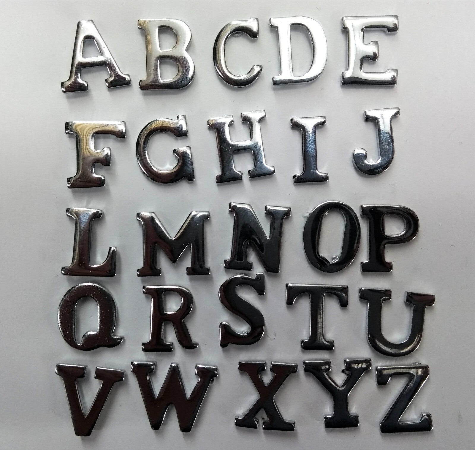British Made Issue Snap Pin ½" Chrome Shoulder or Collar Letters A-Z
