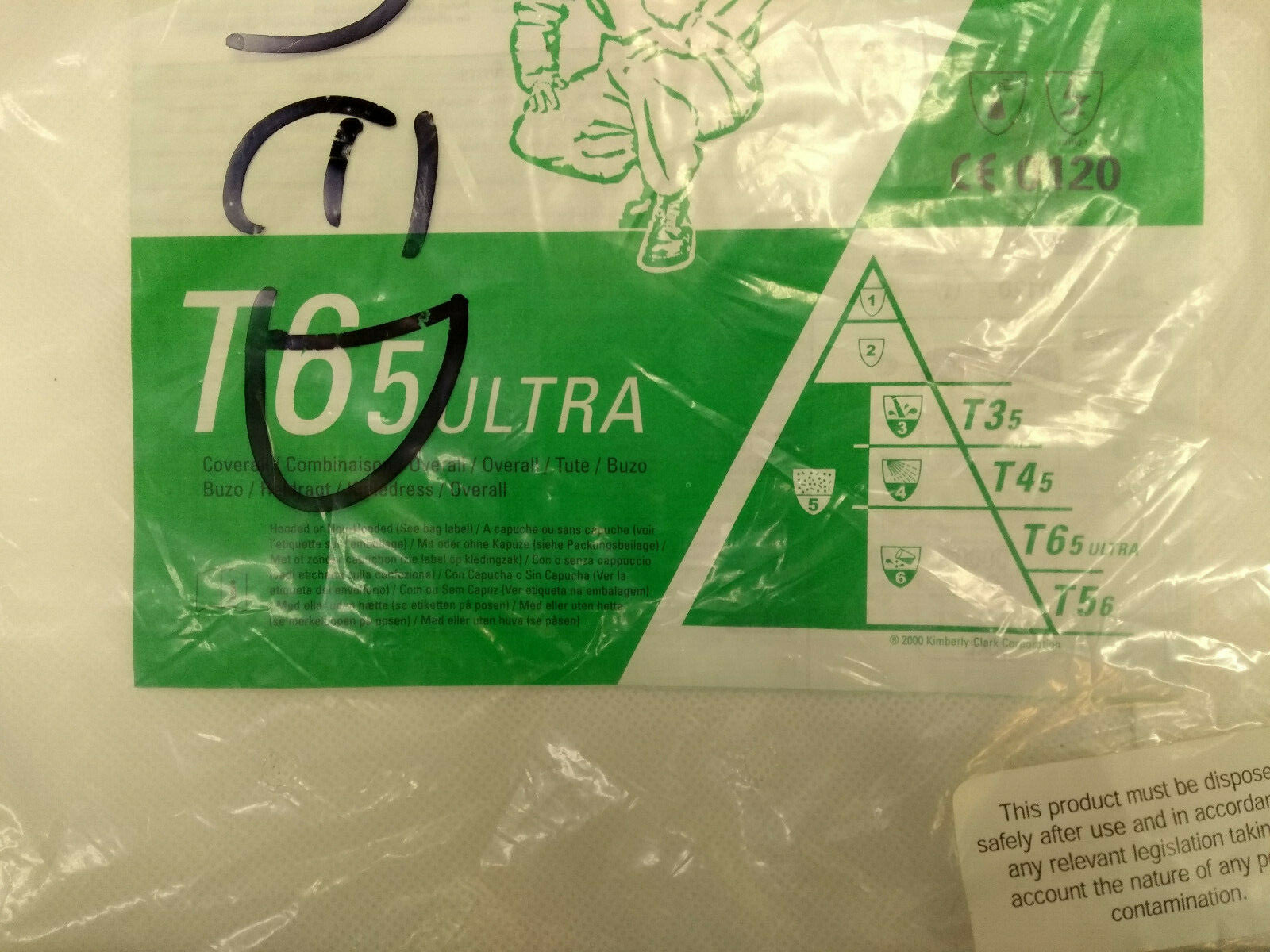 Kleenguard T65 Ultra Kimberley-Clark Disposable Overalls - Medium, Pack of 2