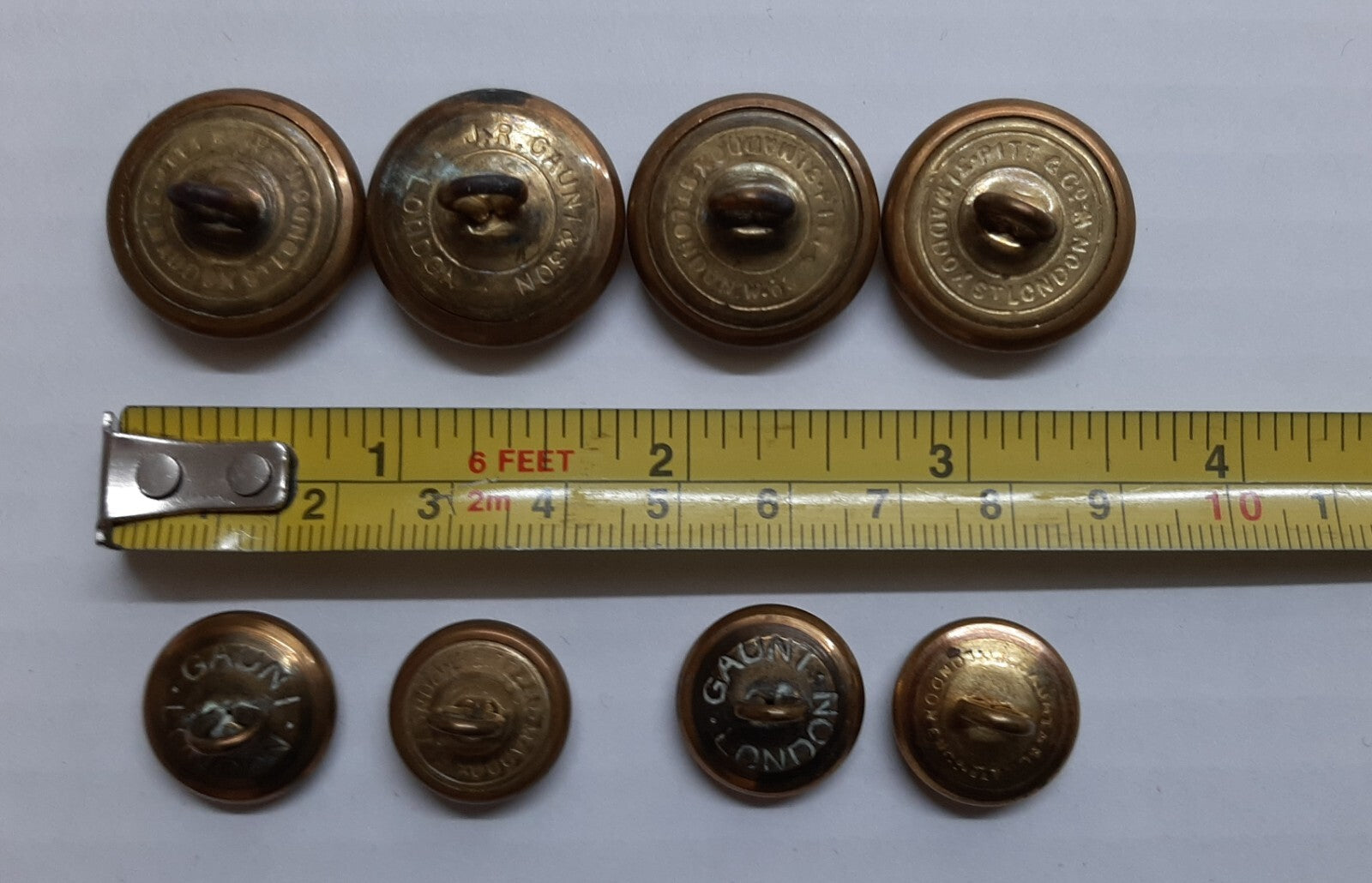 Vintage Buttons K/RAF Royal Air Force Kings Crown Version 8 Ring Backed Buttons