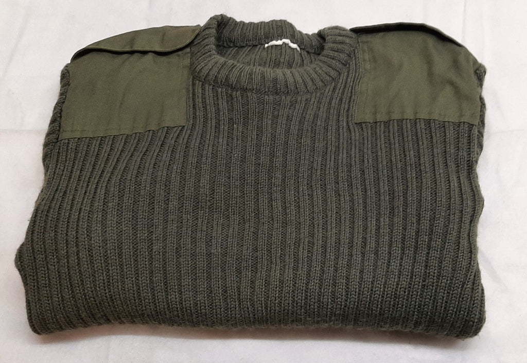 Army Commando Jumper British Forces Ribbed Olive Green Pullover L CPL Insignia M