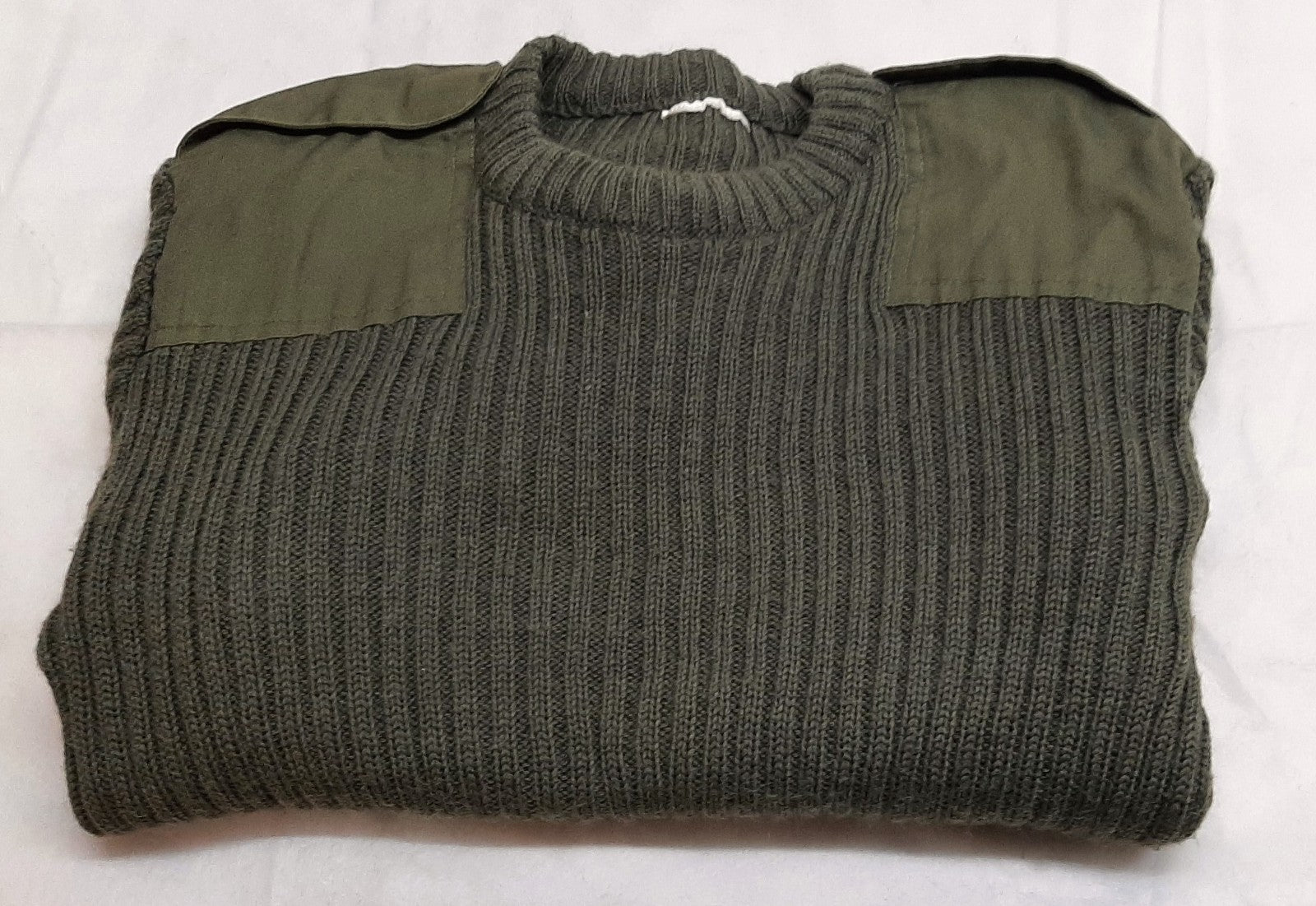 Army Commando Jumper British Forces Ribbed Olive Green Pullover L CPL Insignia M
