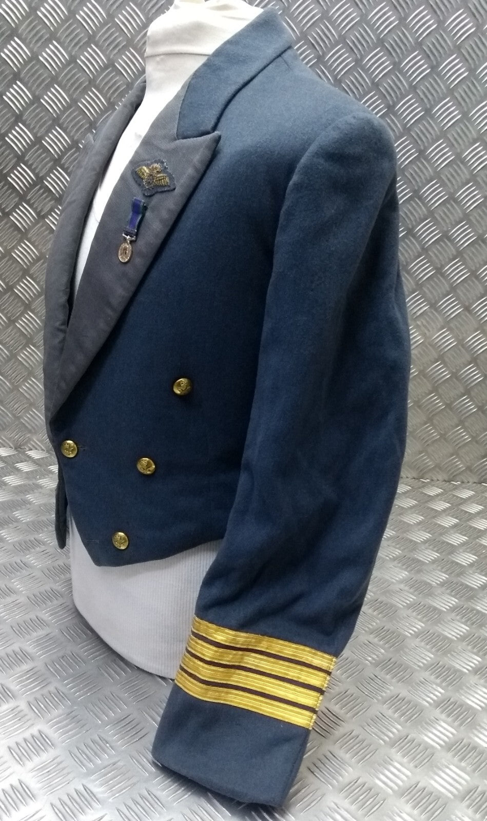 RAF Royal Air Force Vintage Mess Jacket Airforce Blue Grey OFC With Braided Cuffs