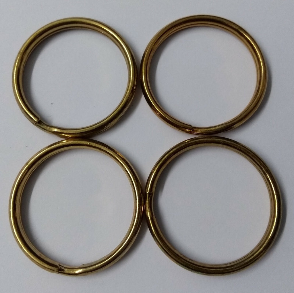 Genuine British Issue Brass Colour 1" Medium Size Split Rings X4 STD63