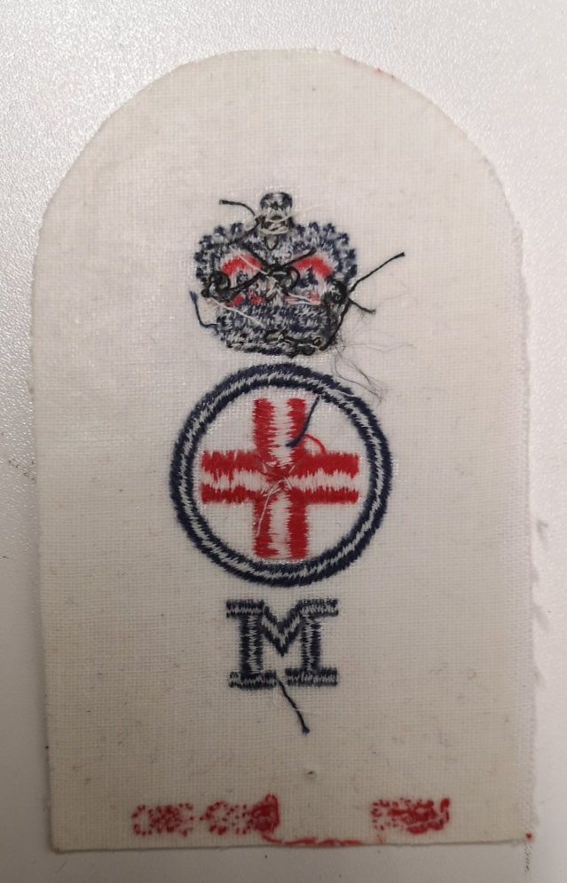 Royal Navy Chief Petty Officer Mental Nurse Red and Blue on White Cloth Patch