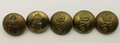 Irish Guards Brass Buttons King's Crown 40L set of 5