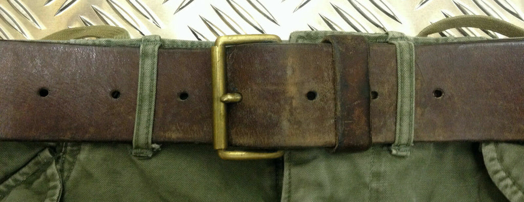 Swedish Army Unique Vintage Brown Leather Trouser Belt - All Sizes Lot1