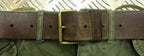 Swedish Army Unique Vintage Brown Leather Trouser Belt - All Sizes Lot1