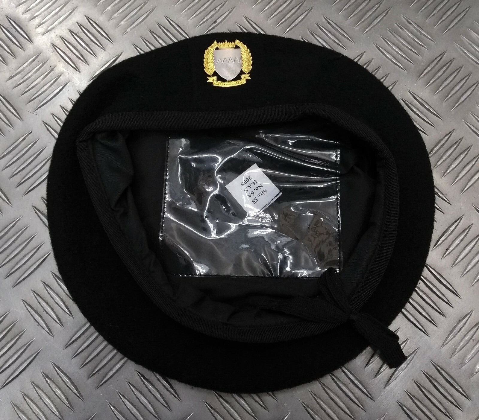 Wool Beret H&S Black With Bahrain Badge Size 62cm