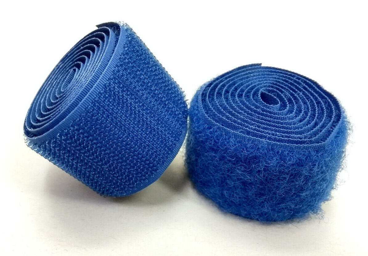 Light Blue 1" wide Rip & Grip / Hook & Loop 25" length Sew on type - NEW